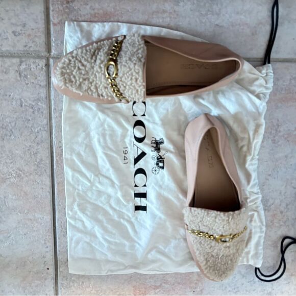 Coach Helena Chain Shearling Loafers fur shoes logo y2k handbag design flats - Picture 7 of 10
